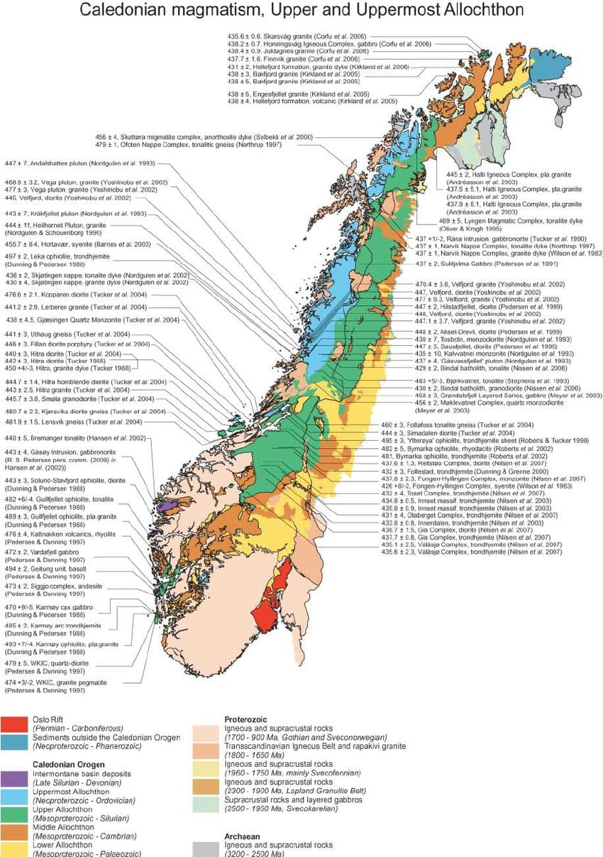 Mapy geologické Nórsko