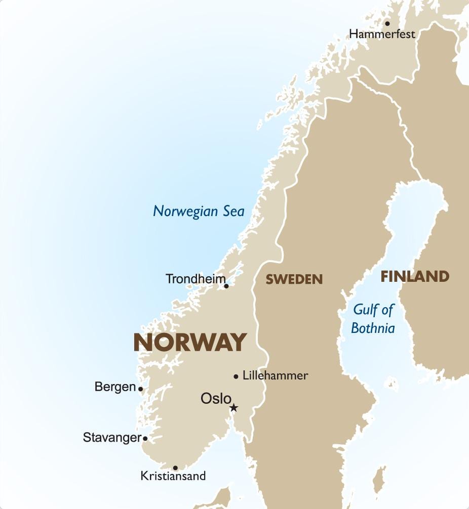 Mapa lillehammer Nórsko