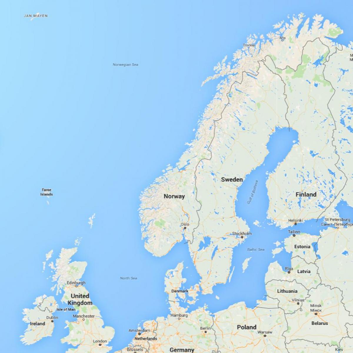 mapa nórsko Nórsko