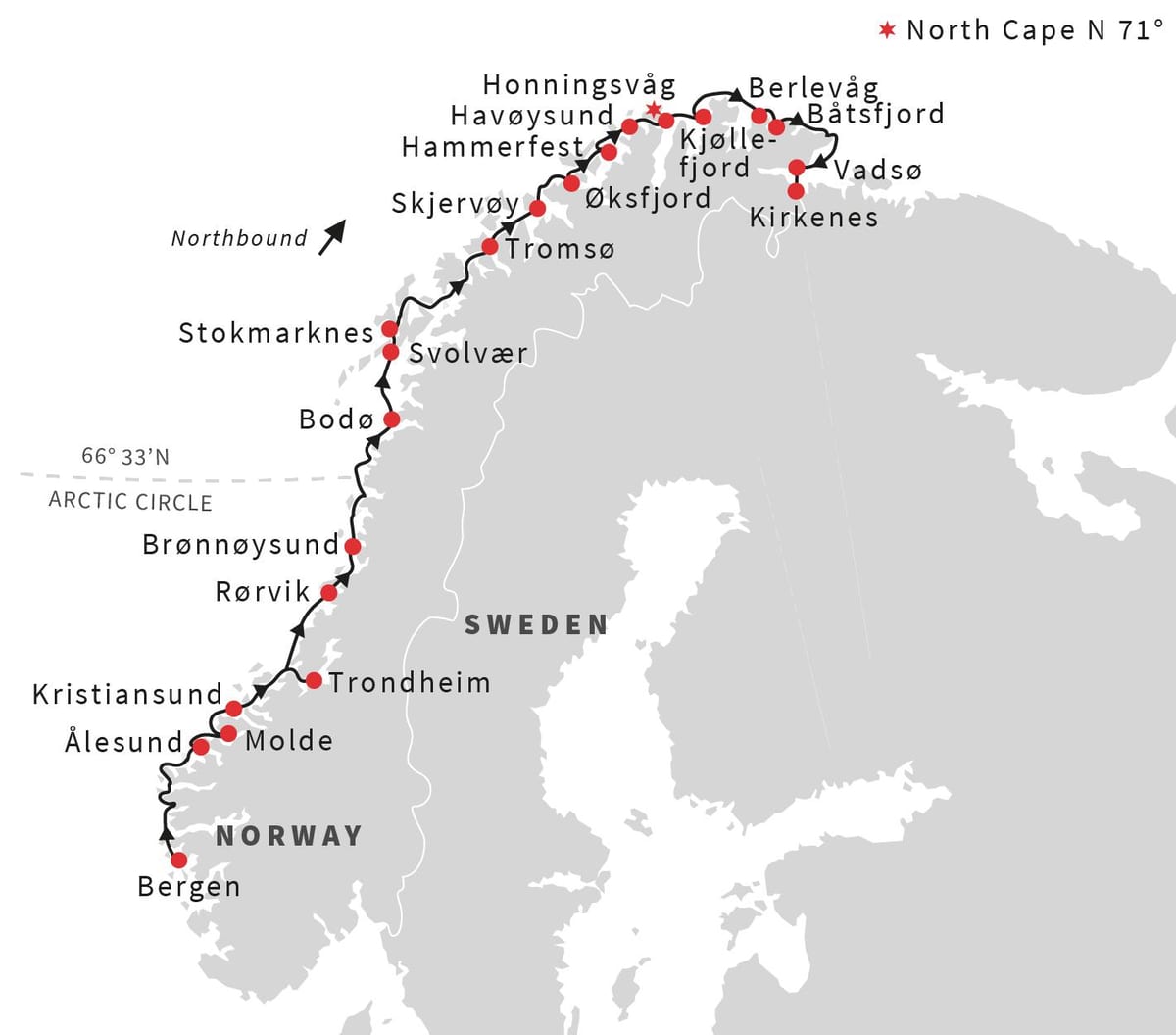 Mapa Nórsko jazda na bicykli