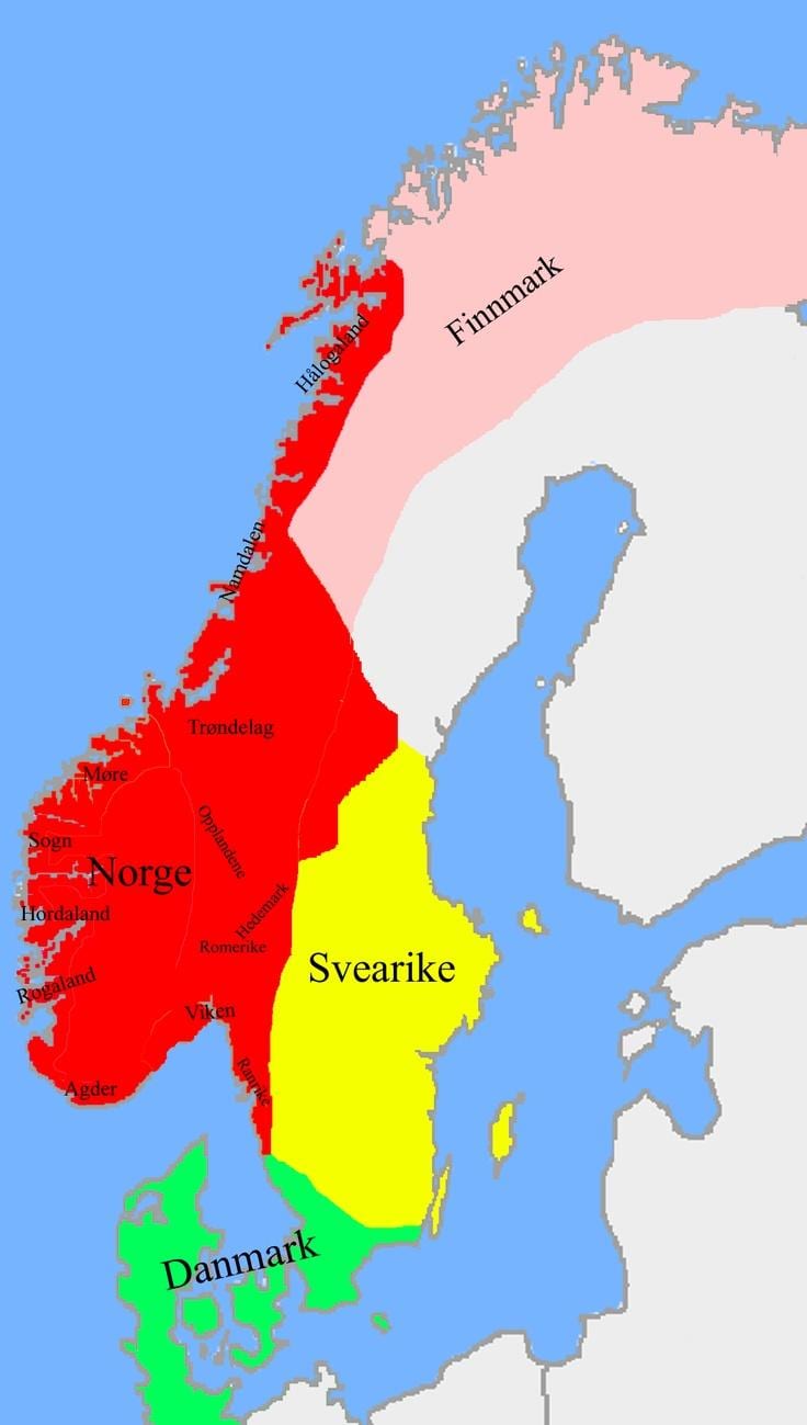 Mapa Nórsko hranice