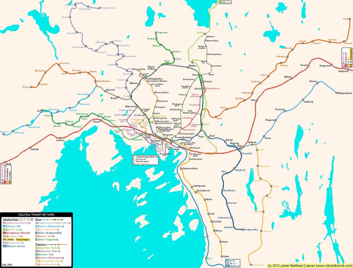 Mapa metro Nórsko