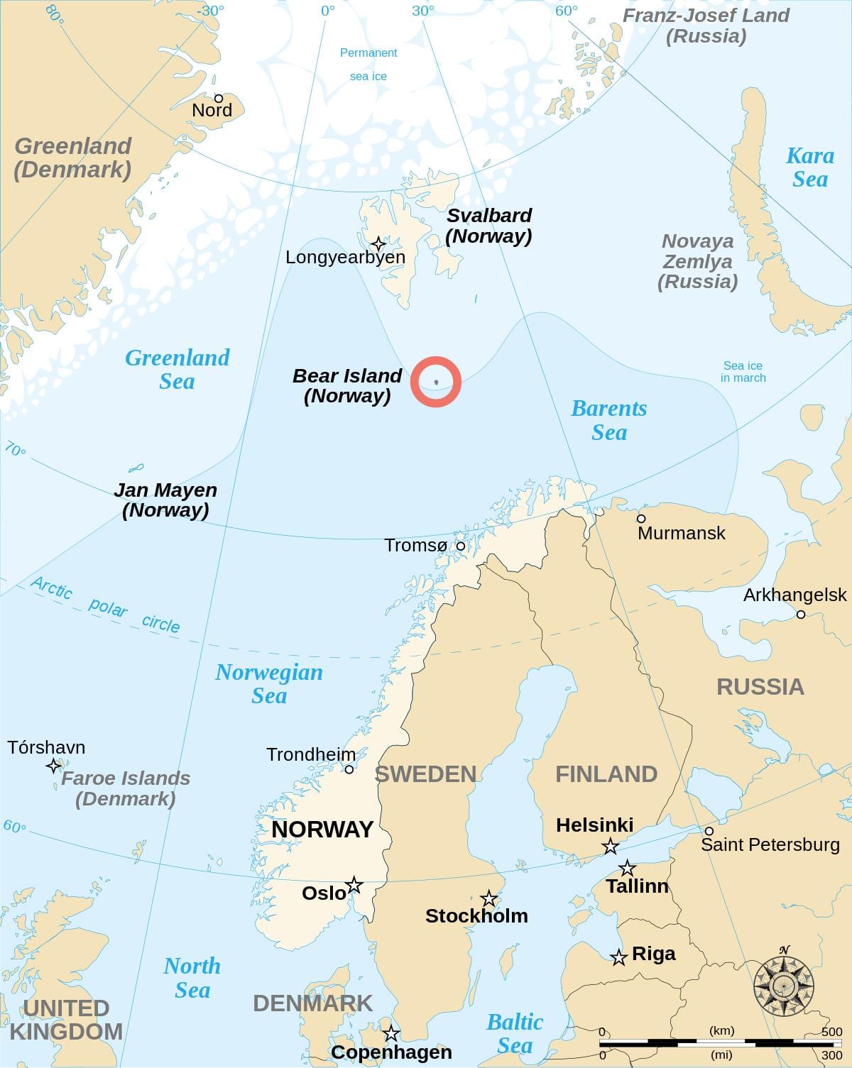 Mapa Nórsko ostrovy