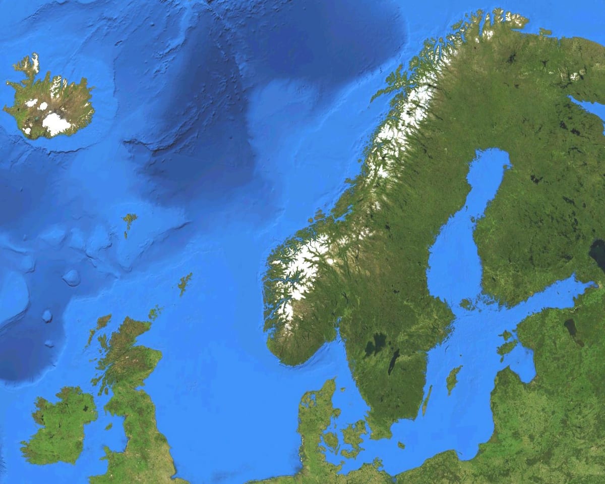 Mapa Nórsko satelit