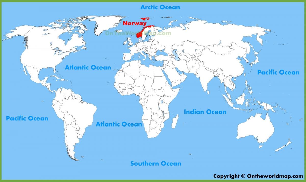 svet mapy zobrazujúci Nórsko