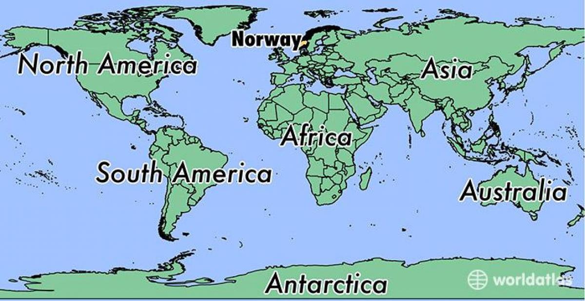 Mapa Nórsko miesto na svete 