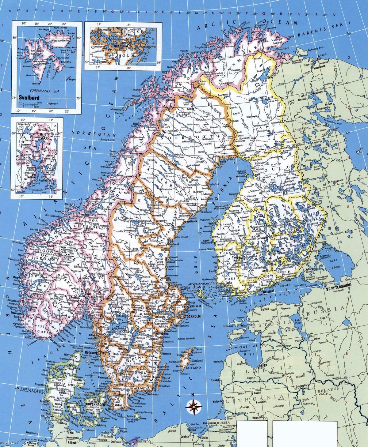 Mapa podrobné Nórsko