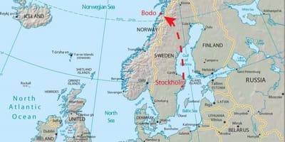 Mapa Nórskom bodo