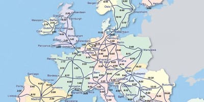 Mapa eurail Nórsko