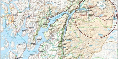 Hardangerfjord Nórsko mapu
