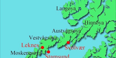 Lofoten ostrovy Nórsko mapu