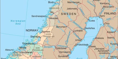 Mapa Nórsko vodopády