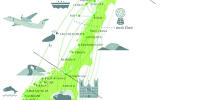Mapa Nórsko sightseeing