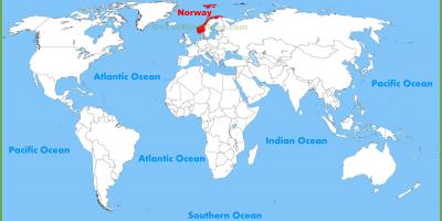 Svet mapy zobrazujúci Nórsko