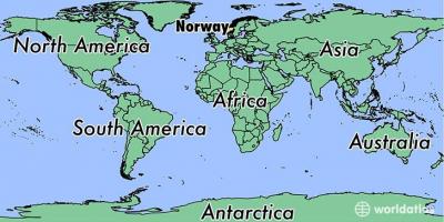 Mapa Nórsko miesto na svete 