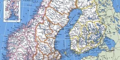 Mapa podrobné Nórsko