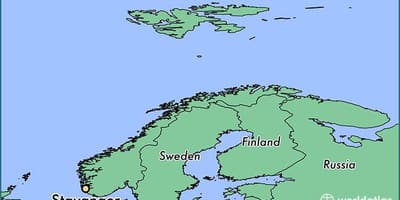 Mapa stavangeri v Nórsku